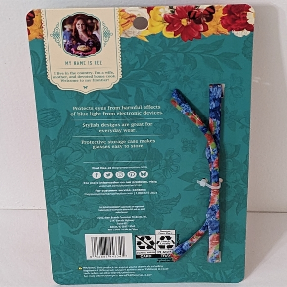 The Pioneer Woman Heritage Floral Blue Light Screen Protection Glasses With Case - Picture 2 of 2